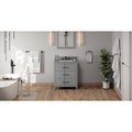 Jeffrey Alexander 30In. Grey Katara Vanity, Boulder Cultured Marble Vanity Top, Undermount Rectangle Bowl VKITKAT30GRBOR